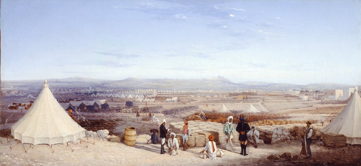 Indian Cavalry Camp, Malta, 1878 by Girolamo Gianni