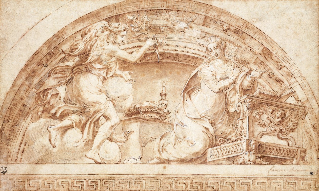 The Annunciation: A Design for a Lunette by Girolamo Mazzola Bedoli