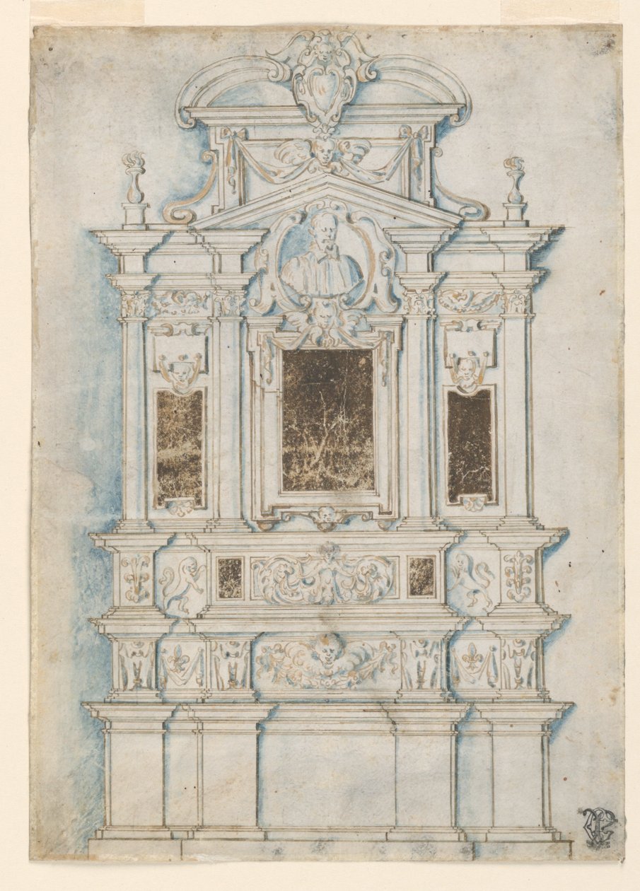 Design for a Sepulchral Wall Monument by Girolamo Rainaldi