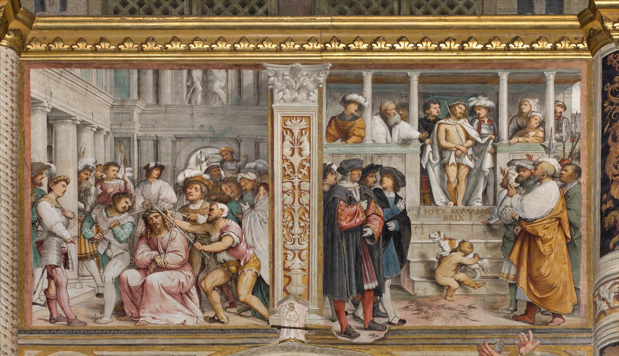Central Nave, Fourth South Span, Coronation of Thorns, Ecce Homo by Girolamo Romanino