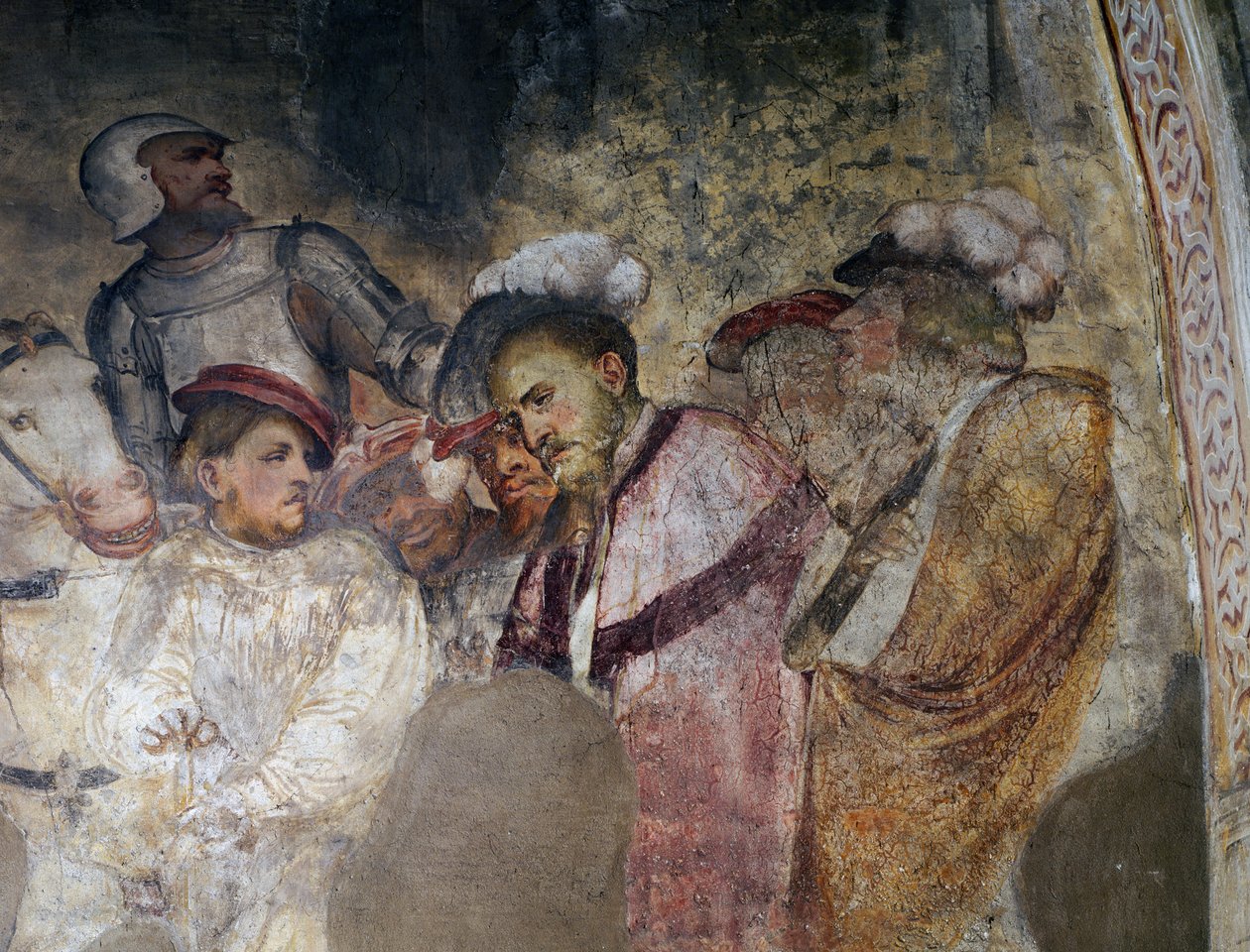 Soldier Wearing Armor and Men Wearing Hats (detail) by Girolamo Romanino