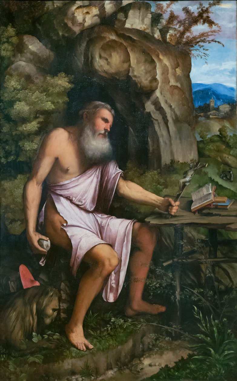 The penitent Saint Jerome by Girolamo Romanino
