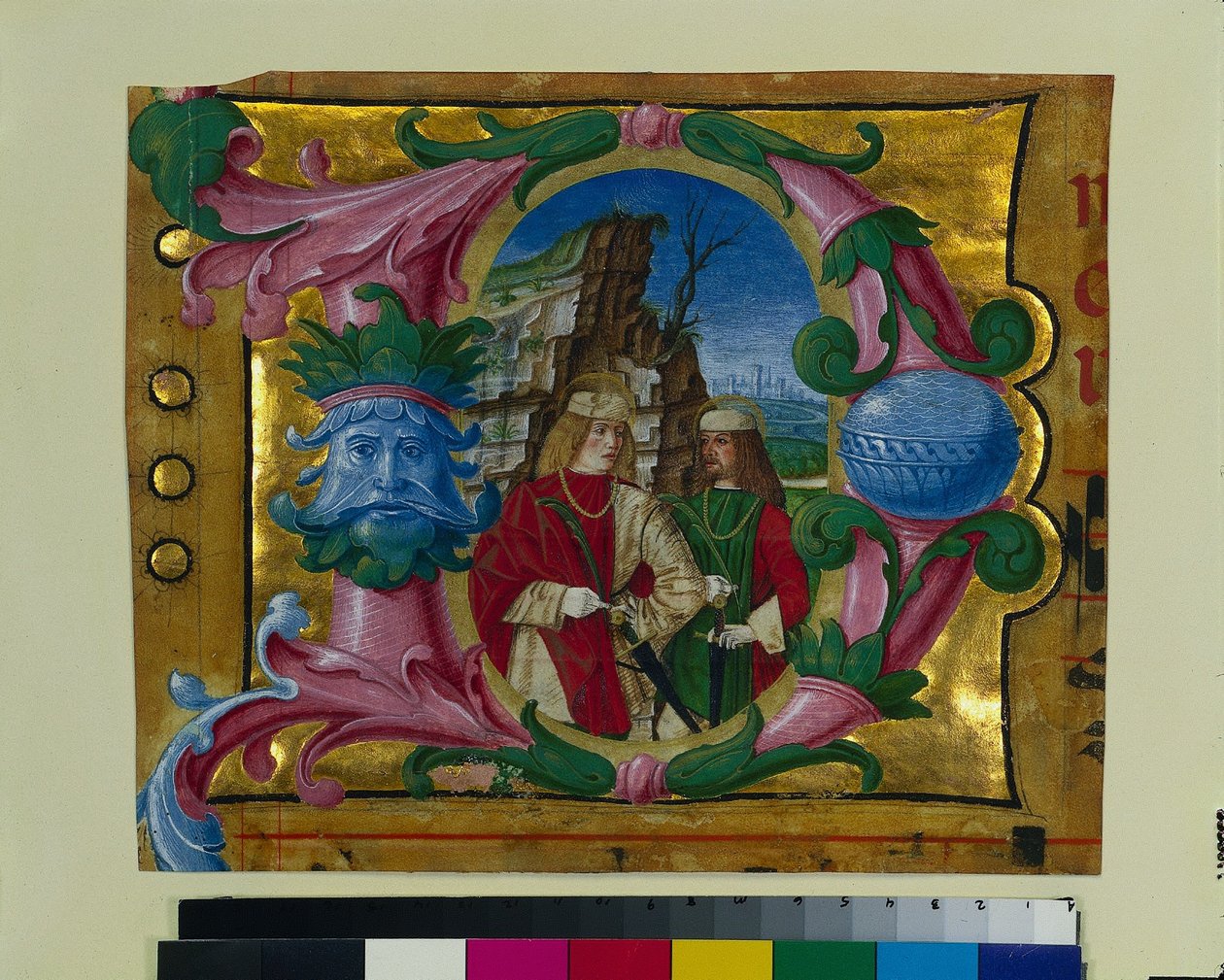 Historiated Initial D Excised from a Choir Book: Two Martyr Saints by Girolamo dai Libri