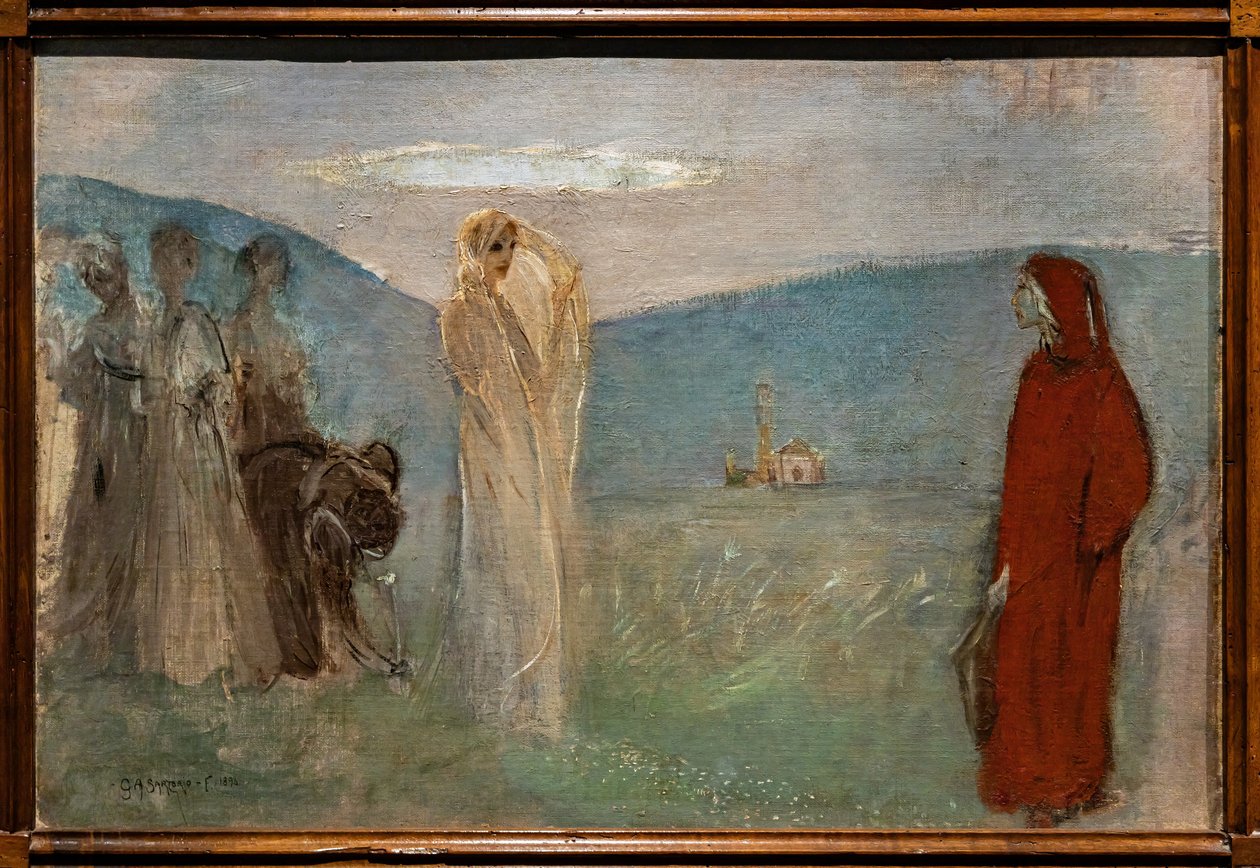 Dante and Beatrice by Giulio Aristide Sartorio