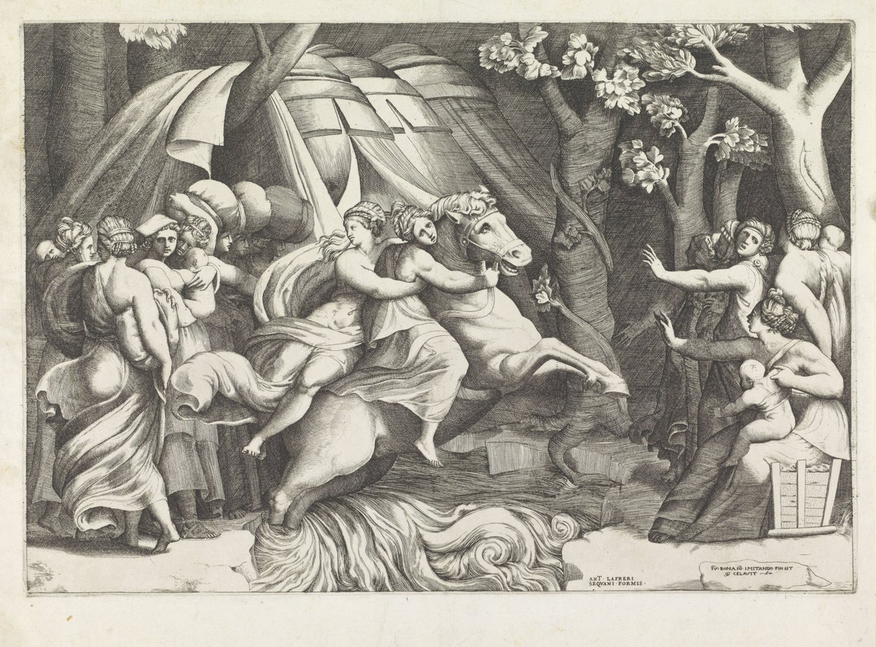 Cloelia Crossing the Tiber by Giulio Bonasone