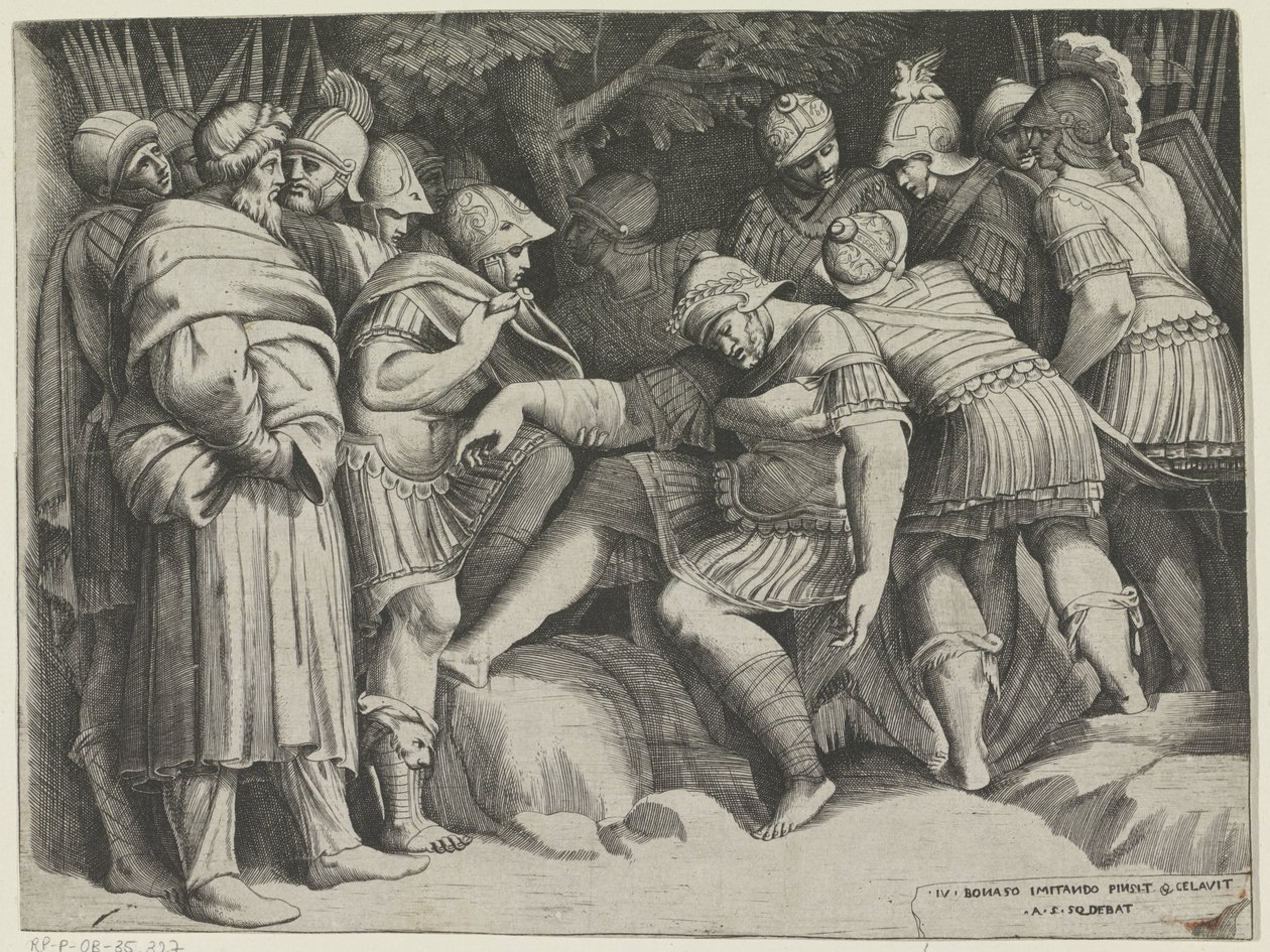Wounded Scipio by Giulio Bonasone