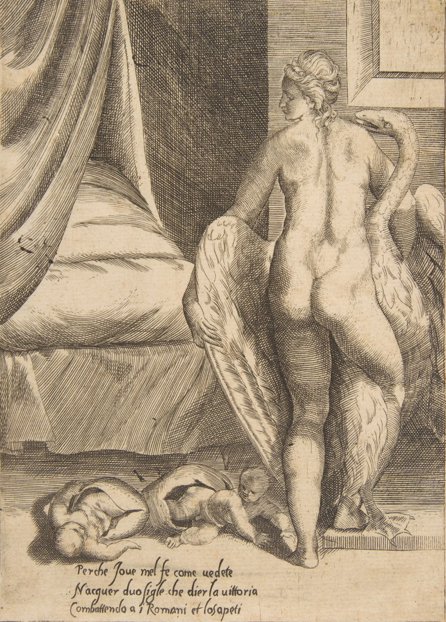 Leda and the Swan, from The Loves of the Gods, 1531-76 by Giulio Bonasone