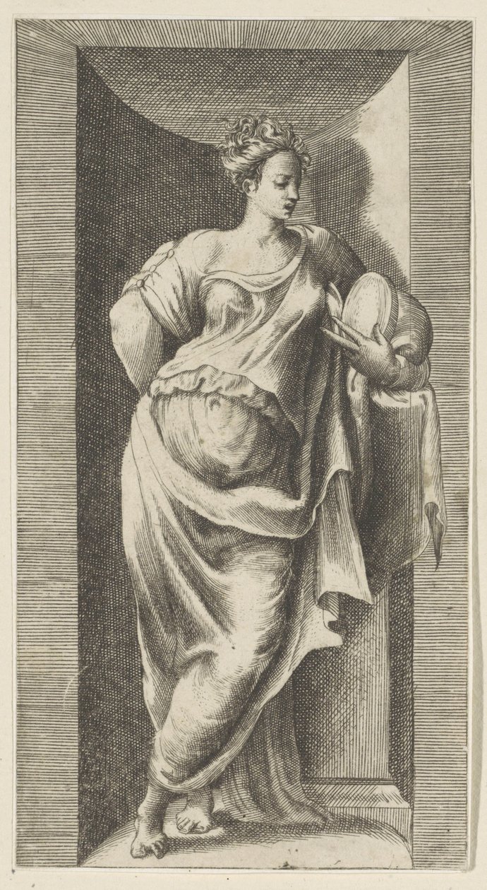 Muse (series title: Statues in Niches) by Giulio Bonasone