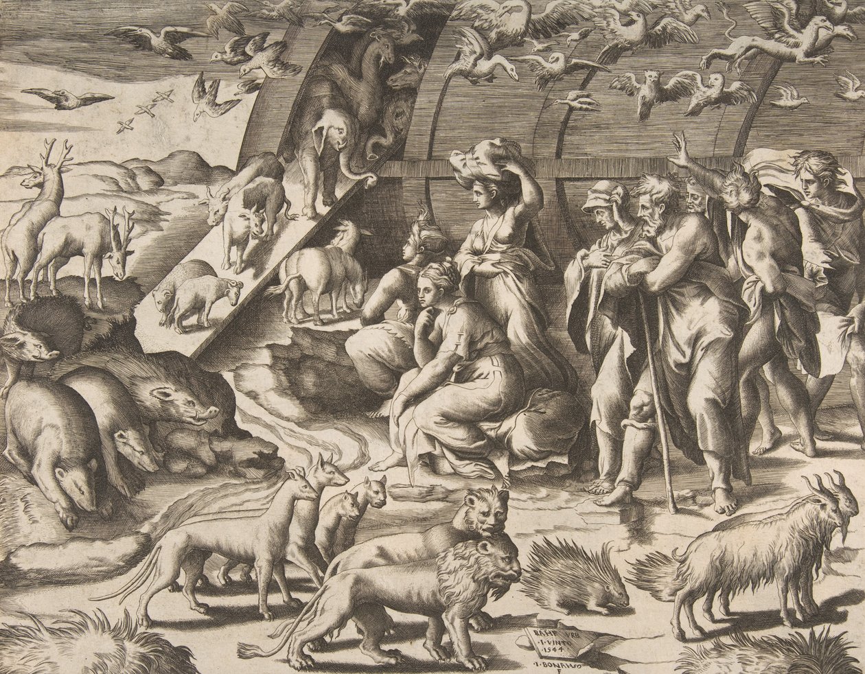 Noah Leaving the Ark, 16th century by Giulio Bonasone