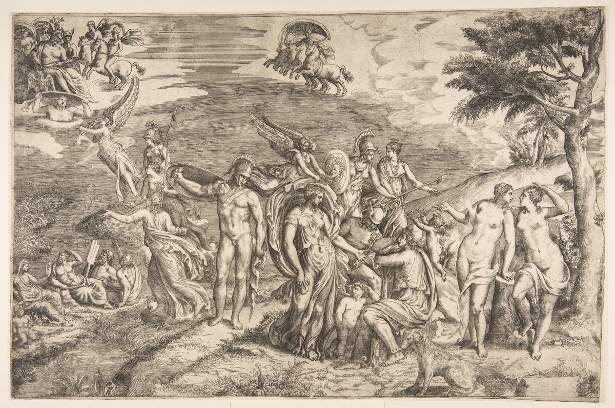 The Judgment of Paris, 16th century by Giulio Bonasone