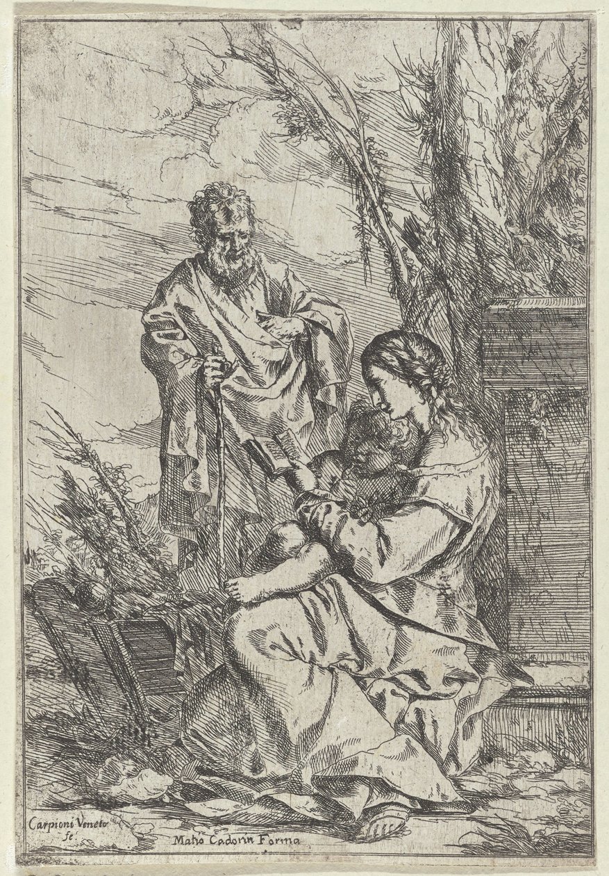 Holy Family with Mary Reading by Giulio Carpioni (I)