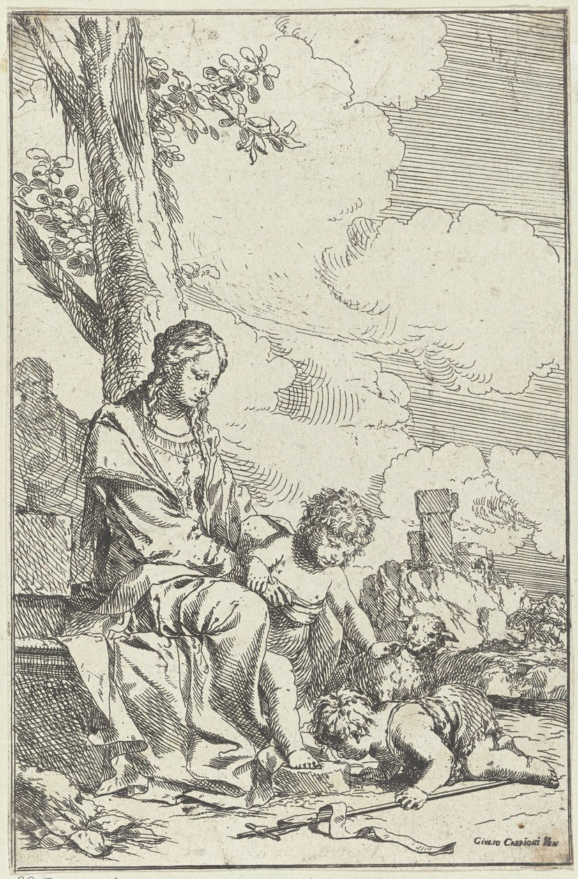 Holy Family with the Young John the Baptist by Giulio Carpioni (I)