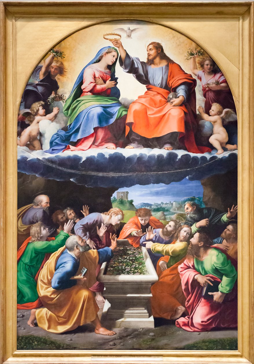 Coronation of the Virgin, or Madonna of Monteluce by Giulio & Penni Giovanni Francesco (il Fattore) (c.1488 1528) Romano