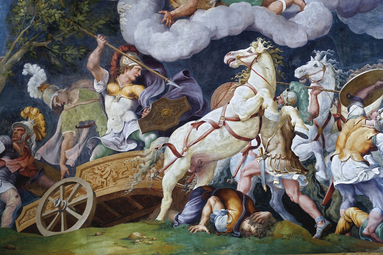 Diomedes Fighting Against Phegeus and Idaios by Giulio Romano