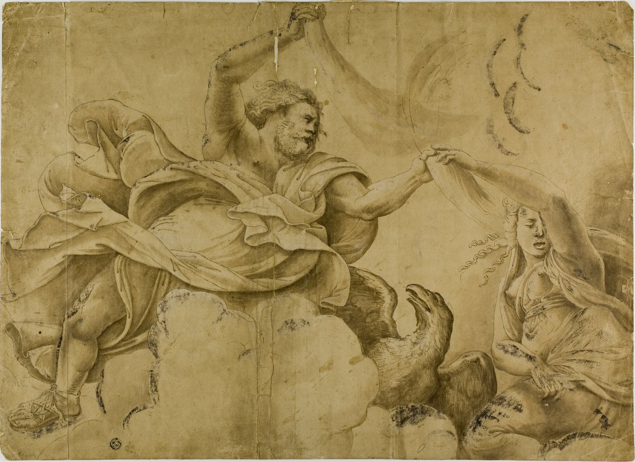 Study for Jupiter Hurling Thunderbolts by Giulio Romano