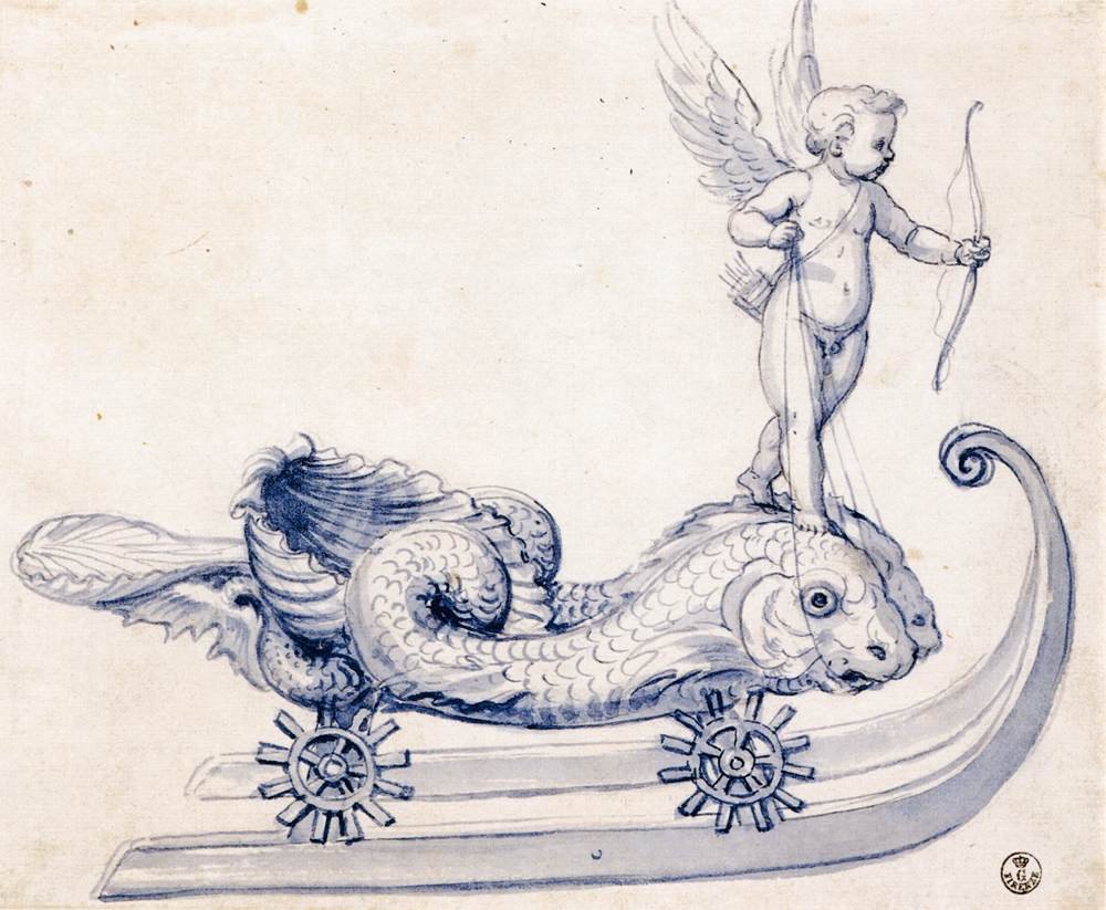 Sketch for a Sleigh with Figures by Giuseppe Arcimboldo