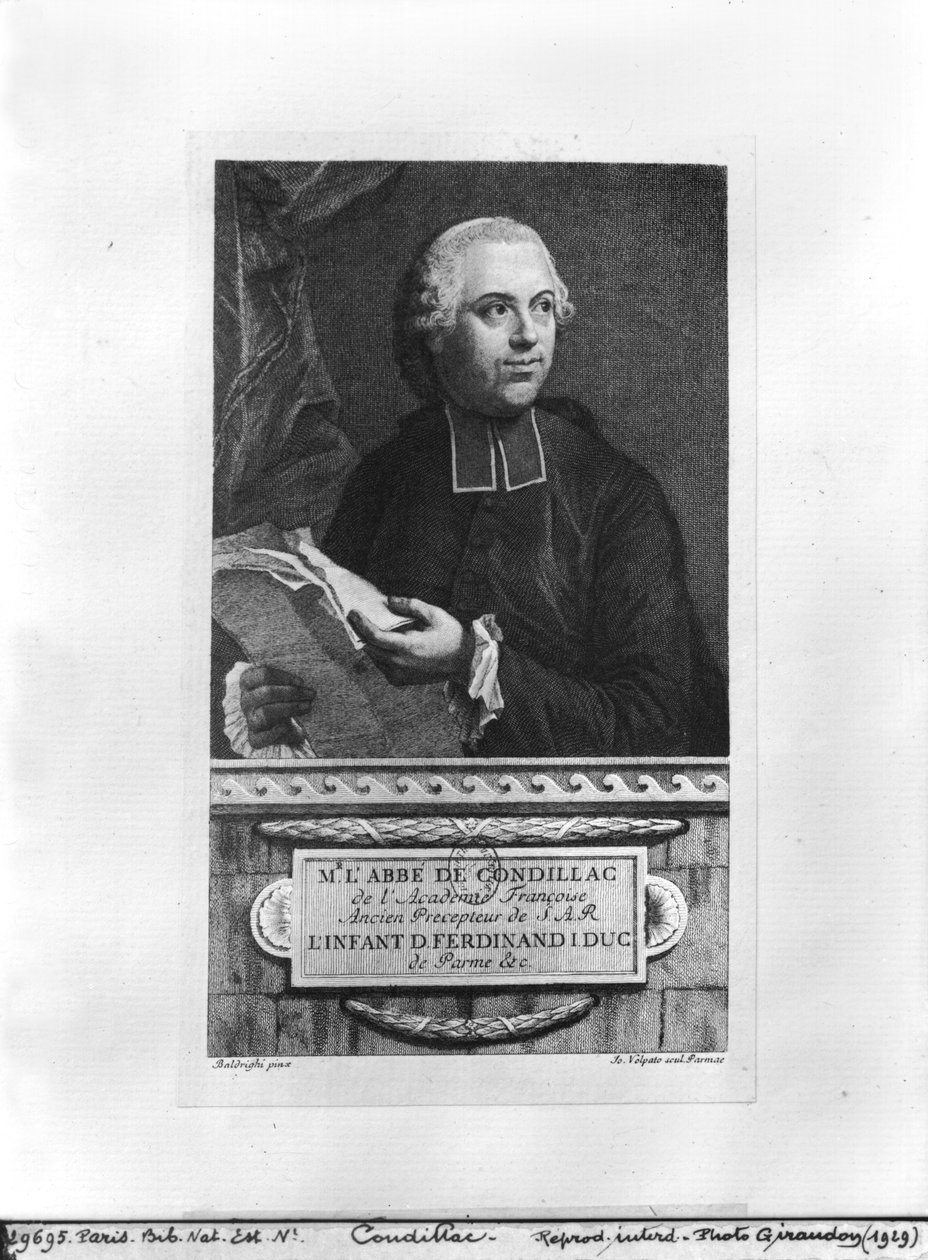 Etienne Bonnot de Condillac, engraved by Giovanni Volpato by Giuseppe Baldrighi