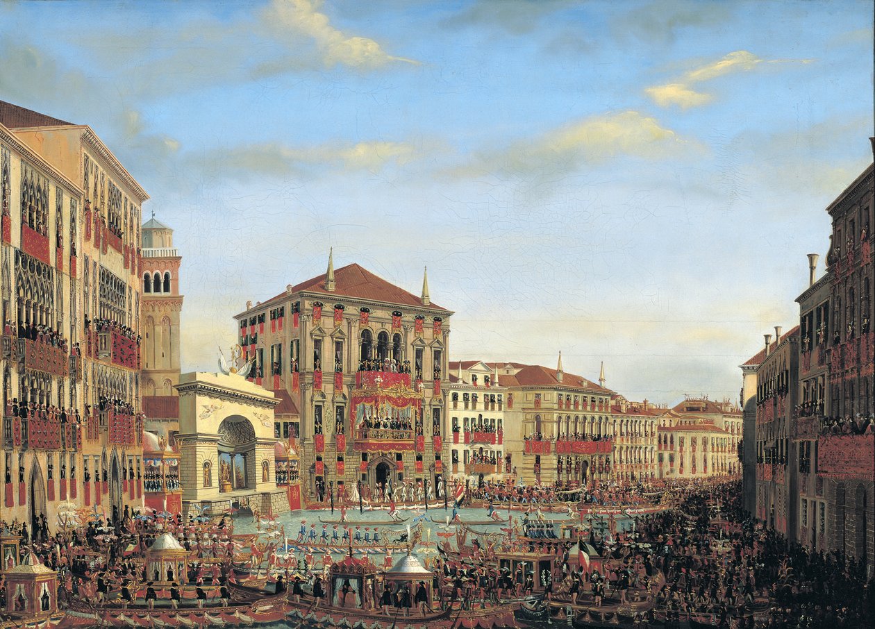 Napoleon I Presiding over a Regatta in Venice, 1807 by Giuseppe Borsato