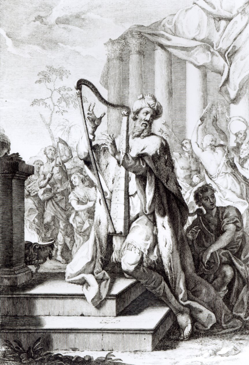 King David Playing the Lyre, Engraved by A Faldanus by Giuseppe Camerata