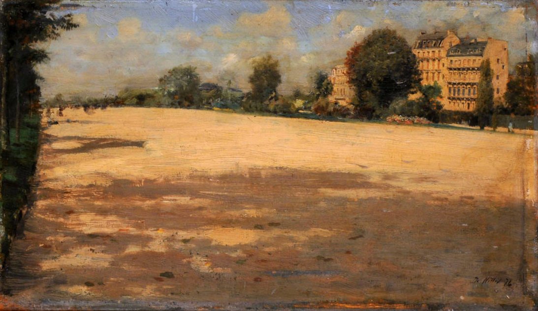 Landscape Avenue du Bois de Boulogne by Giuseppe de Nittis