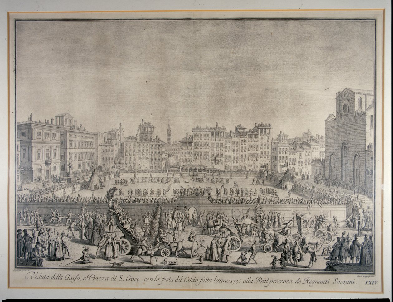 The Festa del Calcio in Piazza Santa Croce, Engraved by Carlo Gregori by Giuseppe Zocchi