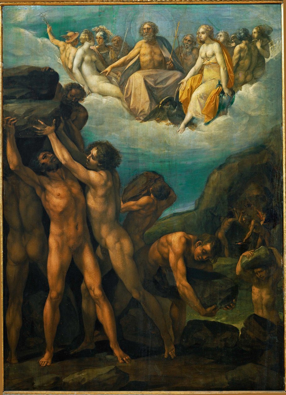The Giants Storm Olympus by Giuseppe (1568-1640) Cesari