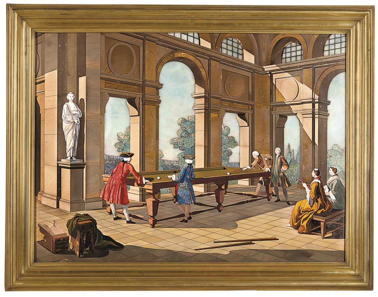 An Imperial Plaque of The Billiard Players, c.1752-55 by Giuseppe (after) Zocchi