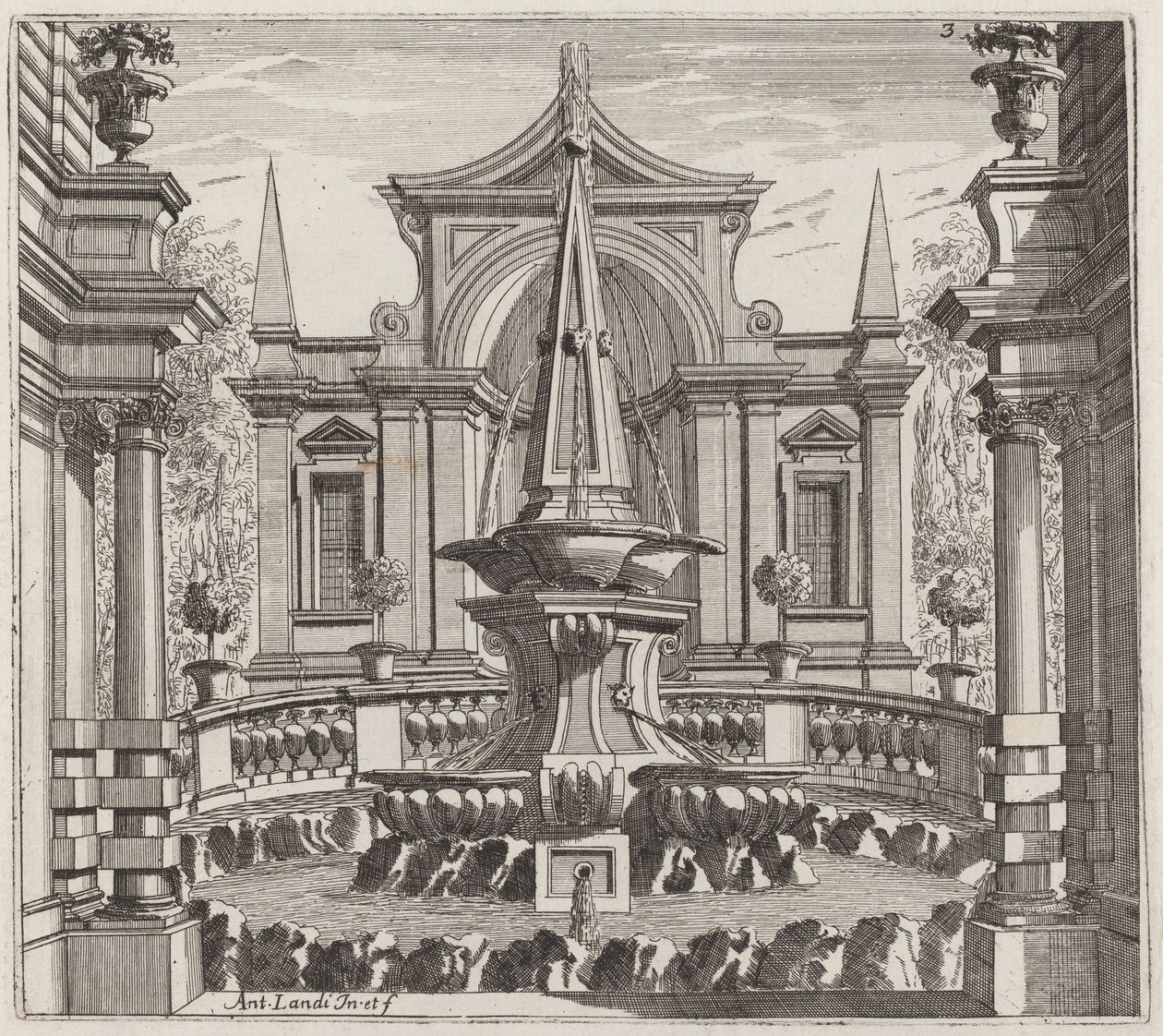 Fantastic Garden with a Fountain and a Garden Pavilion by Giuseppe Antonio Landi