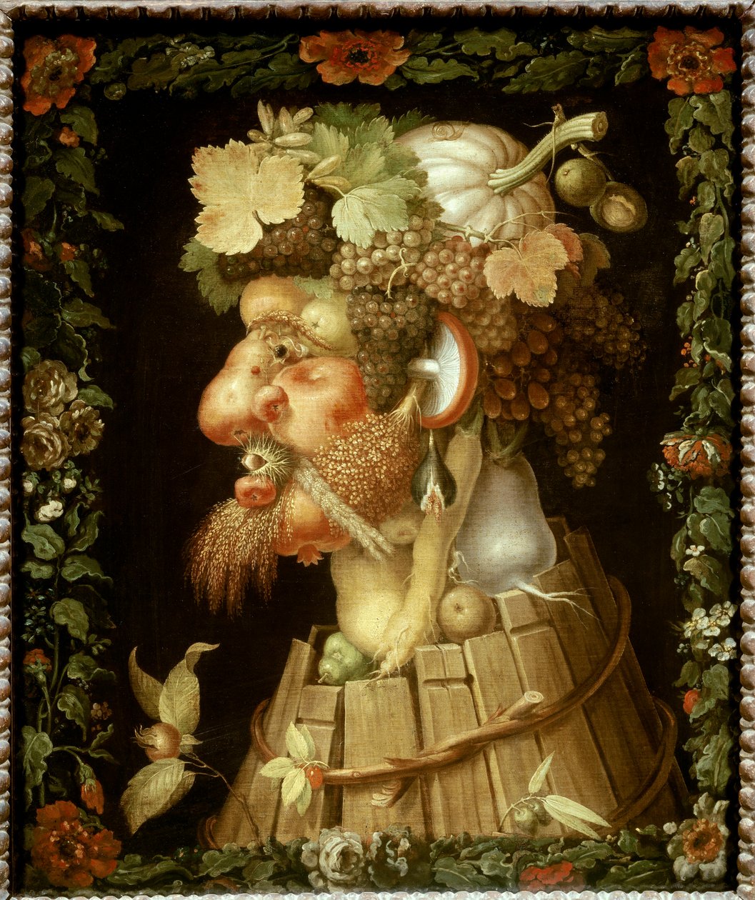 Autumn Painting by Giuseppe Arcimboldo (1527-1593) 16th century Sun. 0,76x0,63 m - Autumn. Painting by Giuseppe Arcimboldo (1527-1593) by Giuseppe Arcimboldo