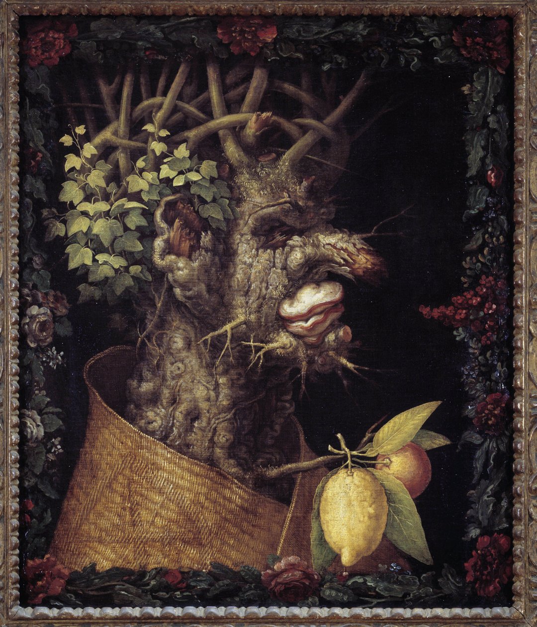 Winter. Allegory about the seasons. Painting by Giuseppe Arcimboldo ...