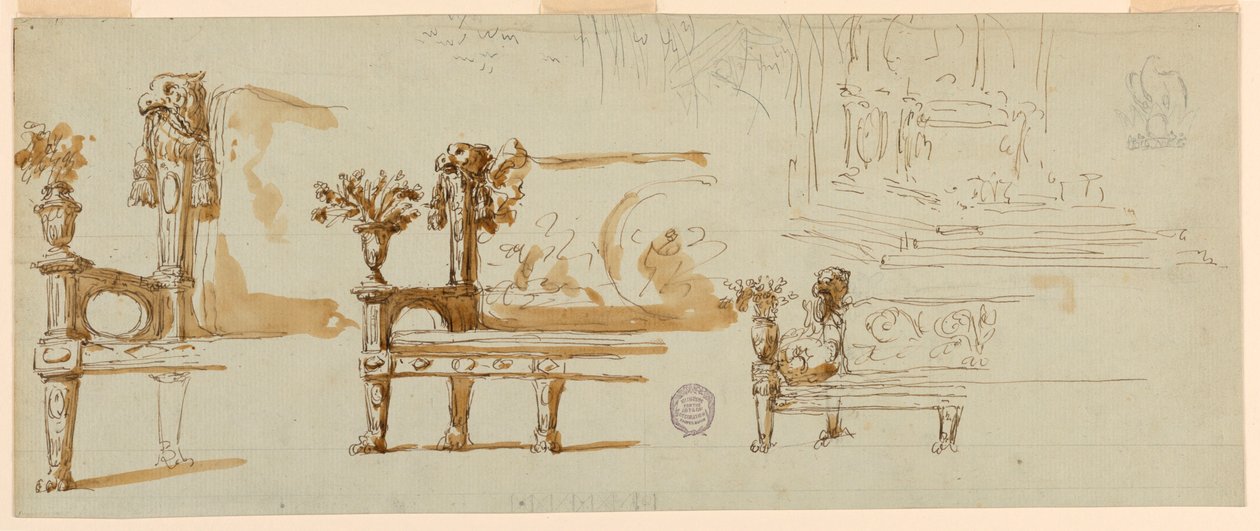 Designs for a Bench by Giuseppe Barberi