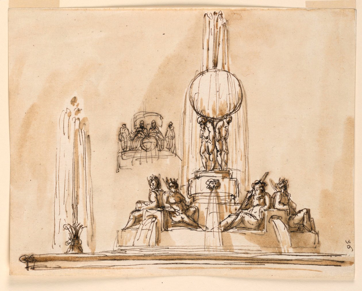 Elevation of a Fountain by Giuseppe Barberi