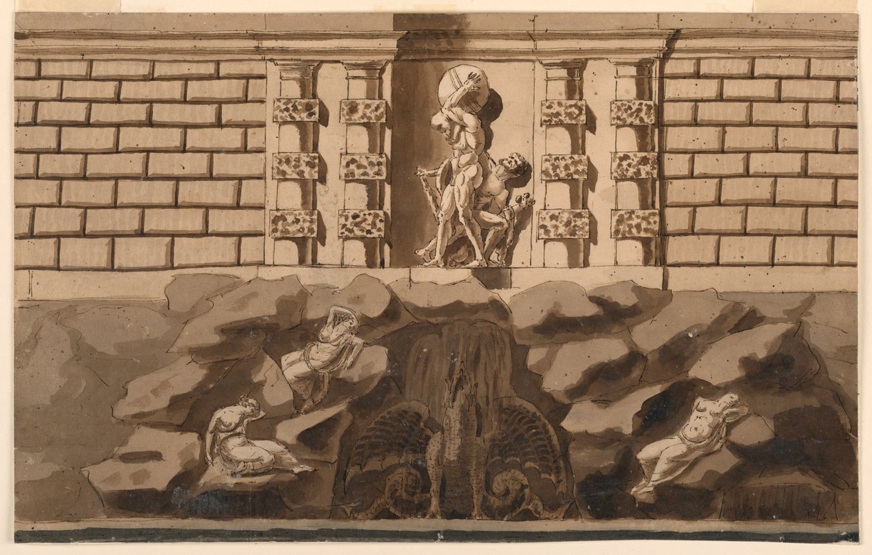 Fountain and Grotto by Giuseppe Barberi
