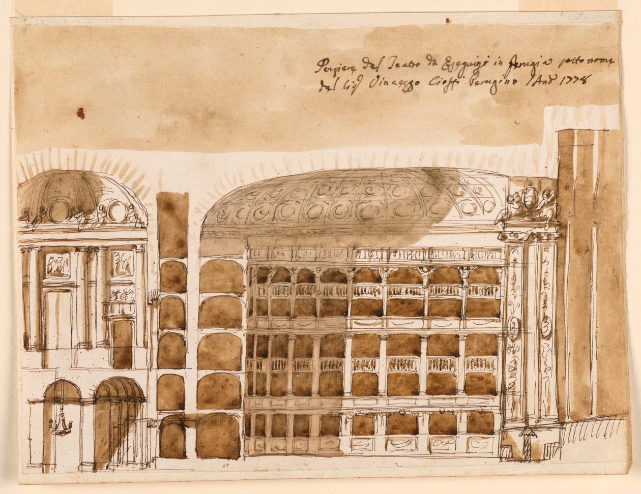 Section of a Theater in Perugia by Giuseppe Barberi