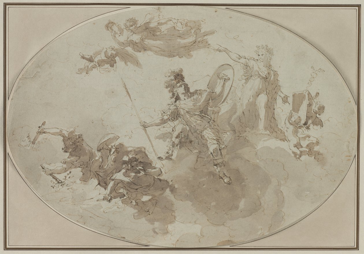 Ceiling Study: Allegory of Peace and War by Giuseppe Bernardino Bison