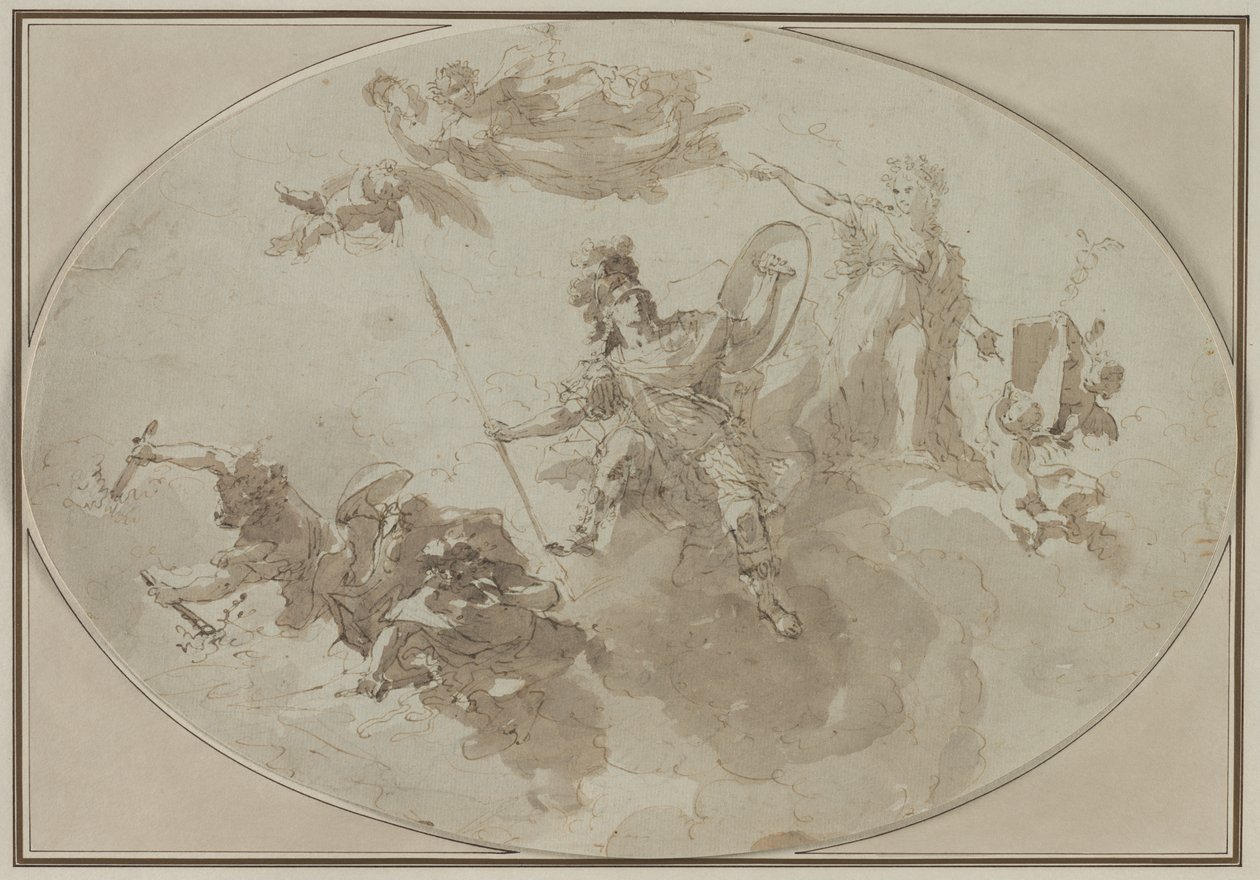 Ceiling Study: Allegory of Peace and War by Giuseppe Bernardino Bison