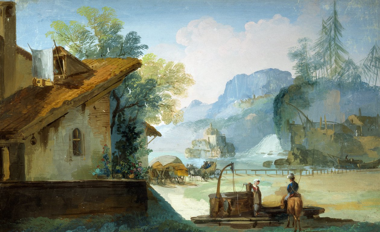 Maid at Well by Giuseppe Bernardino Bison