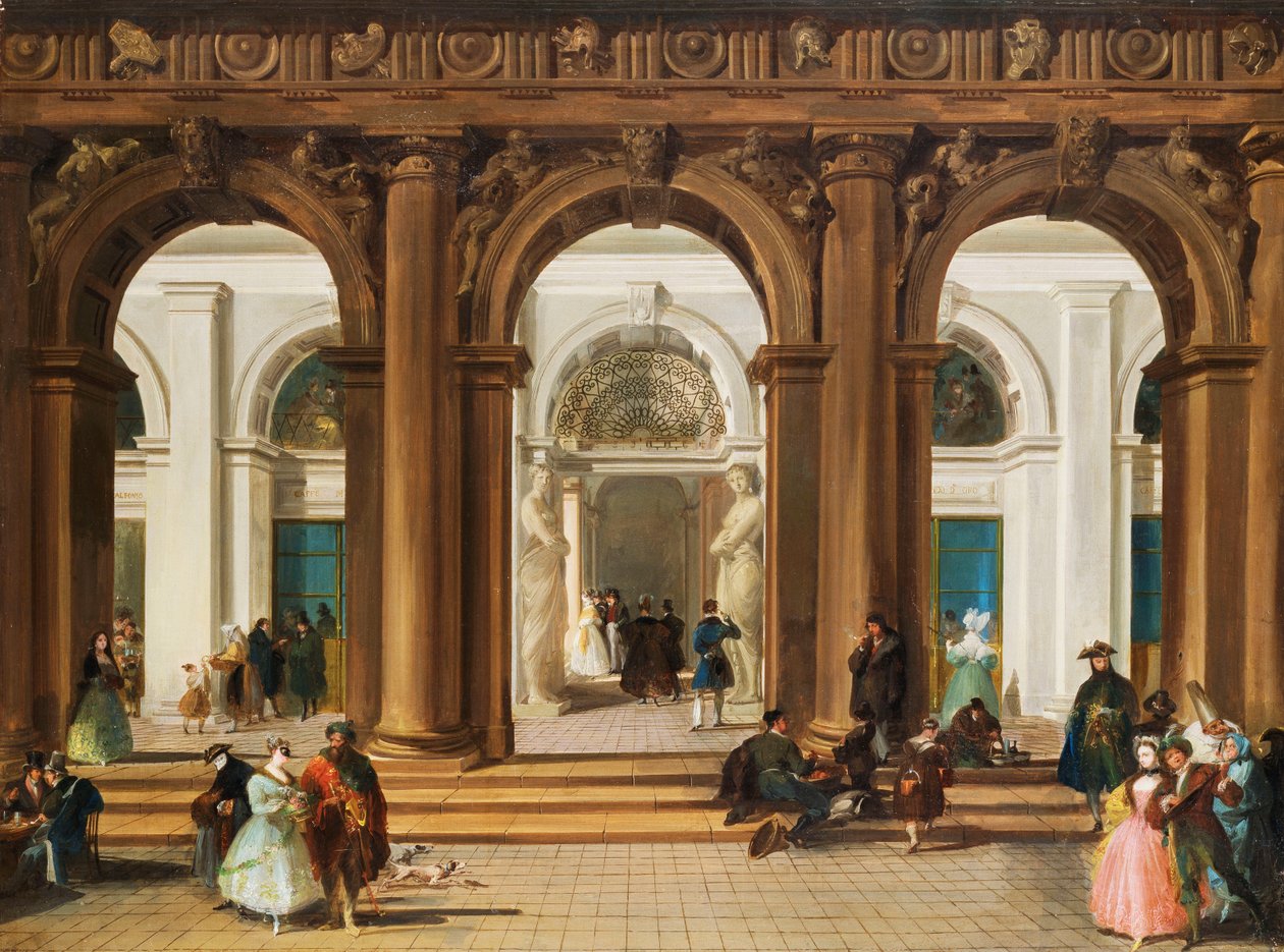 The Entrance to the Biblioteca Marciana, Venice by Giuseppe Bernardino Bison