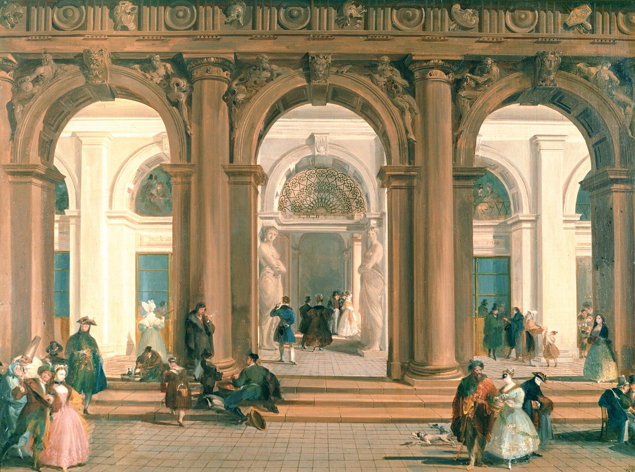 The Entrance to the Biblioteca Marciana, the Piazzetta, Venice by Giuseppe Bernardino Bison