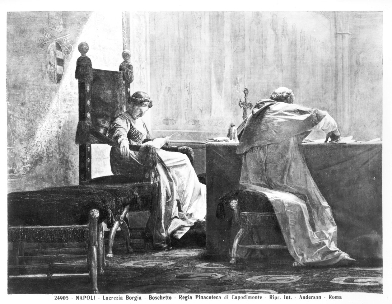 Lucrezia Borgia and her father Pope Alexander VI by Giuseppe Boschetto