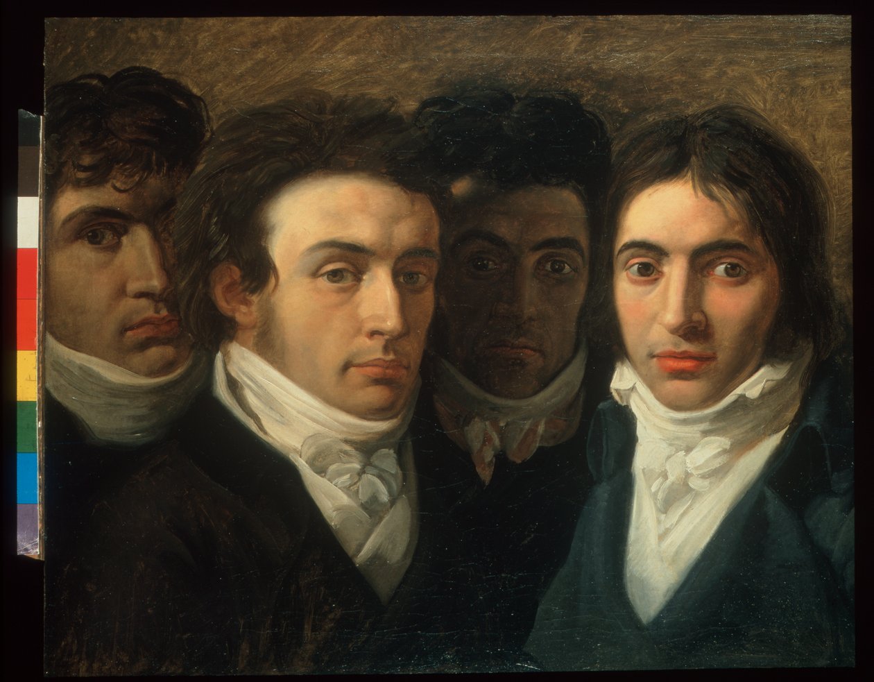 Self-portrait with Felice Bellotti, Gaetano Cattaneo and Carlo Porta by Giuseppe Bossi