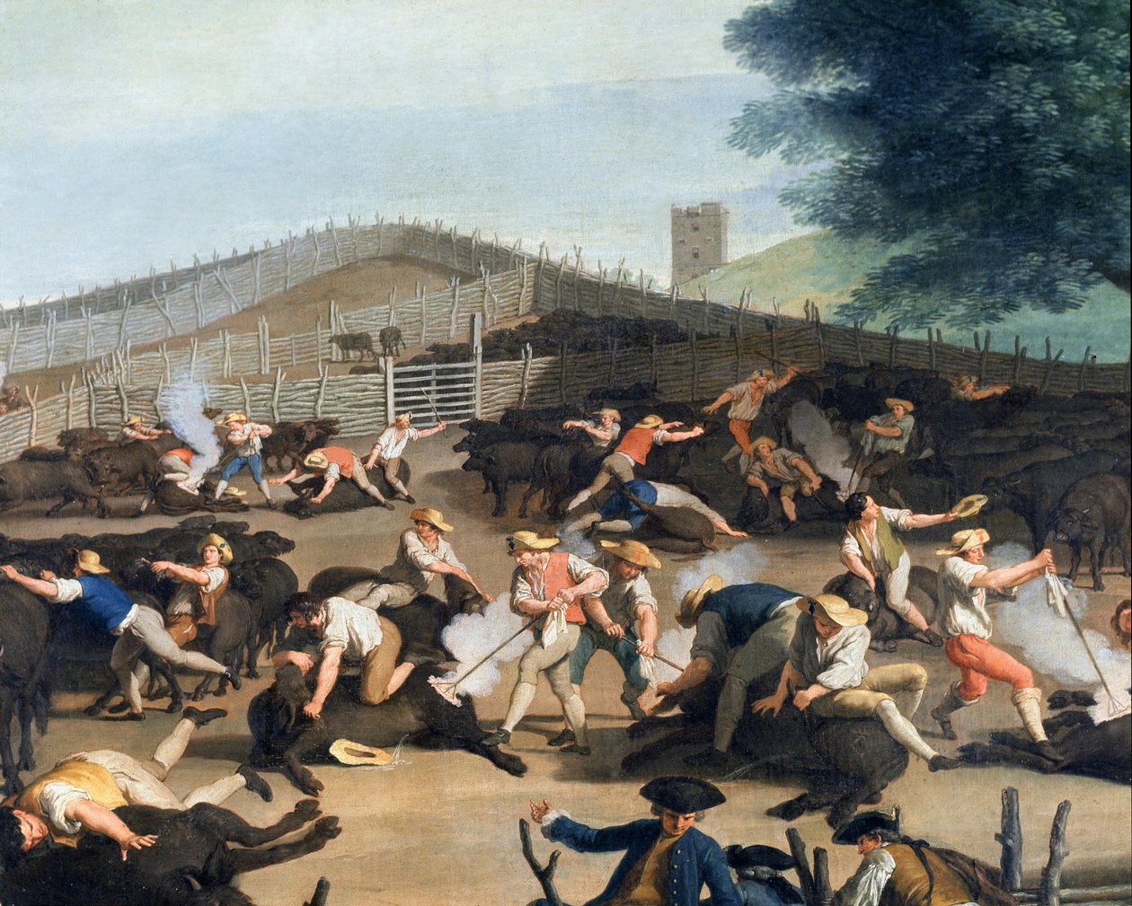 Livestock Branding Near Rome (detail) by Giuseppe Bottani