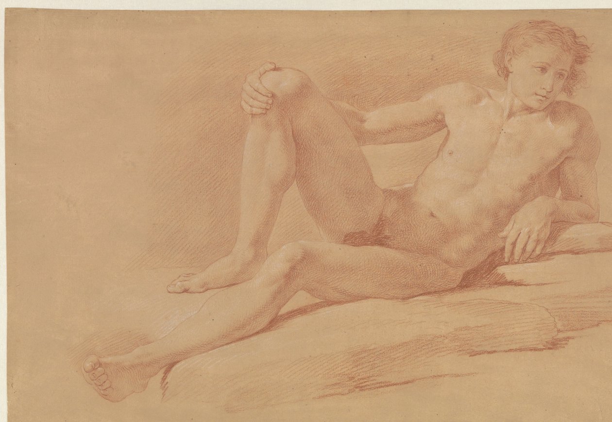 Study of a Half-Reclining, Half-Sitting Boy by Giuseppe Bottani