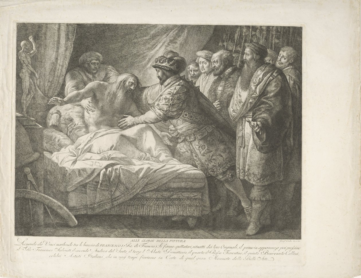 King Francis I at the Dying Leonardo da Vinci by Giuseppe Cades