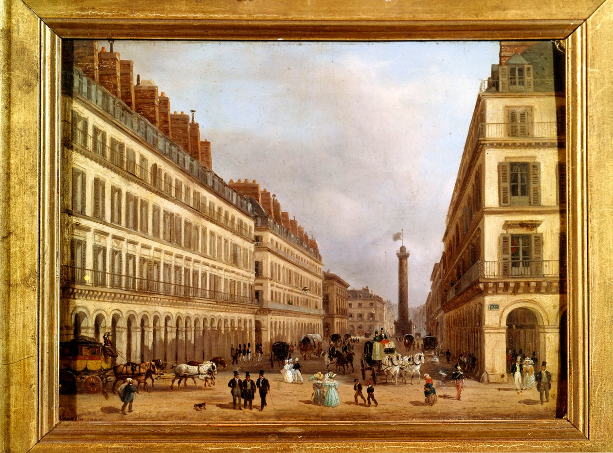 Rue Castiglione in Paris in 1829 by Giuseppe Canella