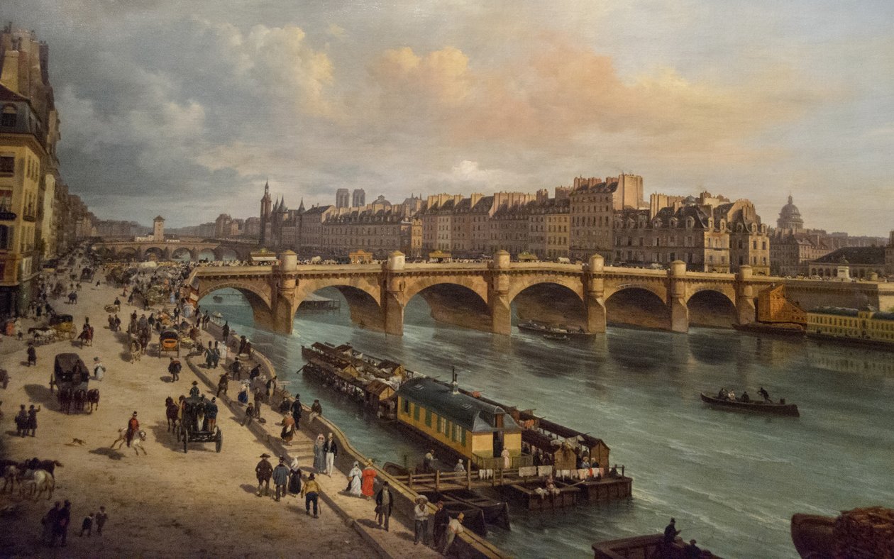 The Pont-Neuf and the City, Paris by Giuseppe Canella the Elder