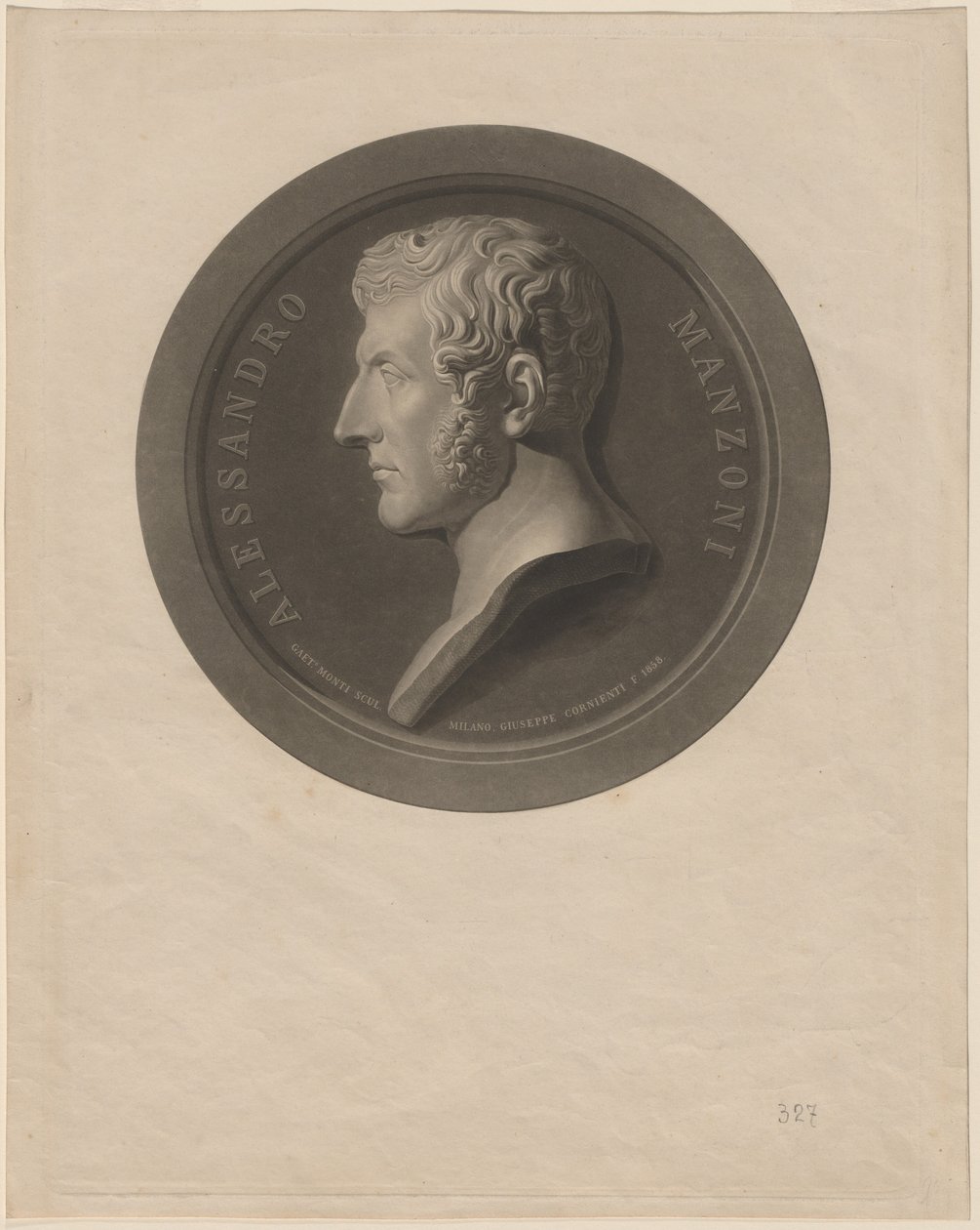 Alessandro Manzoni by Giuseppe Cornienti, after Gaetano Monti