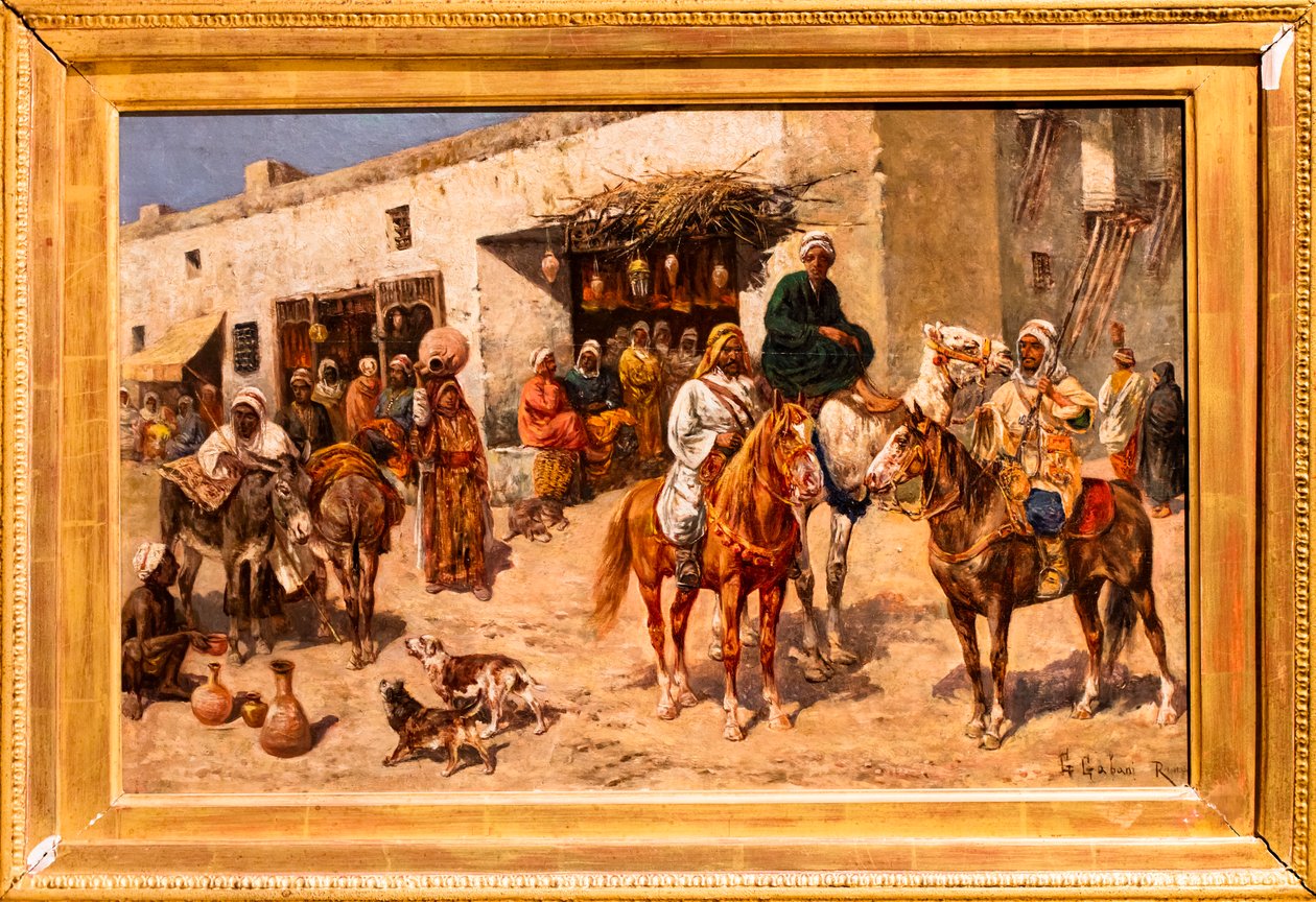 Riders in Front of a Secondhand Store by Giuseppe Gabani