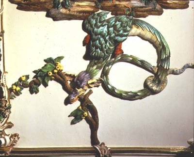 The Salon Chino (Chinese Room) (detail depicting an elaborate dragon) by Giuseppe Gricci