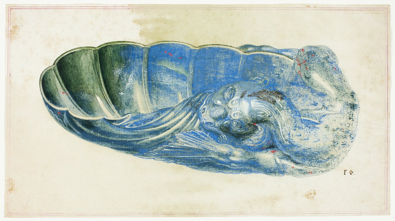 Blue and Green Shell with Dragon